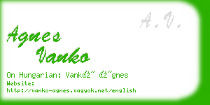 agnes vanko business card